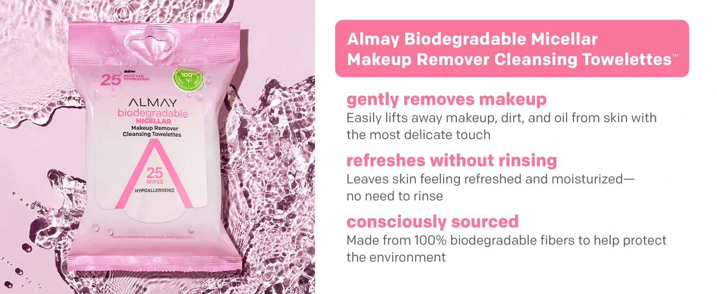 BIODMICELLAR MAKEUP REMOVER CLEASING TOWELETTES 25 WIPES  ALMAY