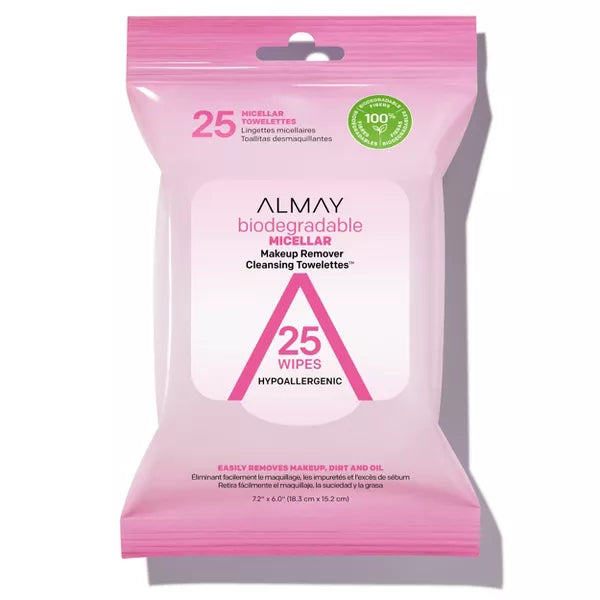 BIODMICELLAR MAKEUP REMOVER CLEASING TOWELETTES 25 WIPES  ALMAY